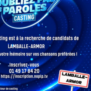 Casting à Lamballe des nouvelles stars du programme "N'oubliez pas les paroles" sur France 2.